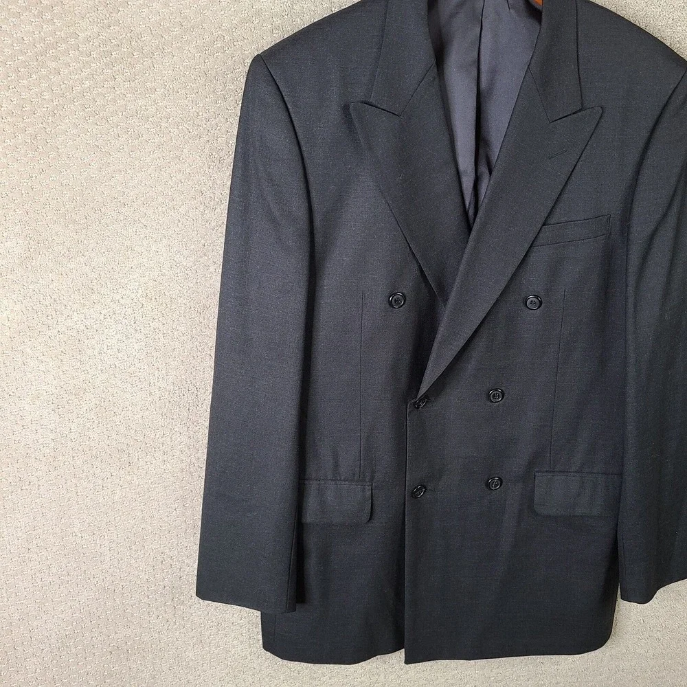 Joseph & Feiss International Jacket Men 42L Gray Blazer‎ Wool Double Breasted